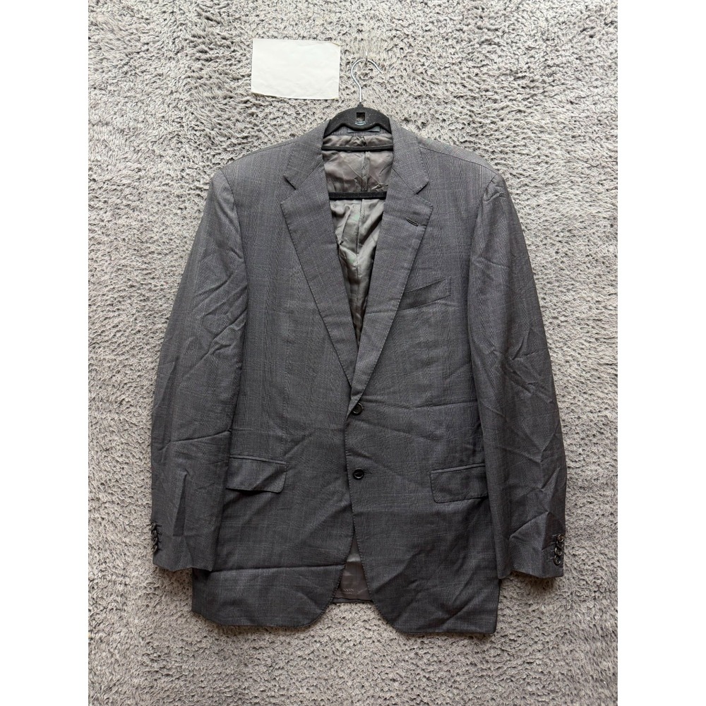 Vintage Lanvin Paris Single-breasted Suit Blazer Jacket Grey Mens Size 54